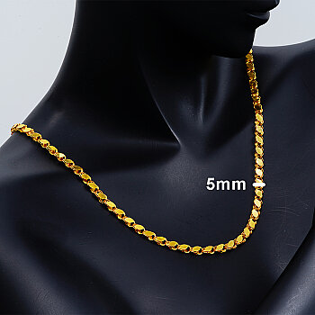 14 Ayar 70cm 5mm Altın Halep Pullu Zincir - 5