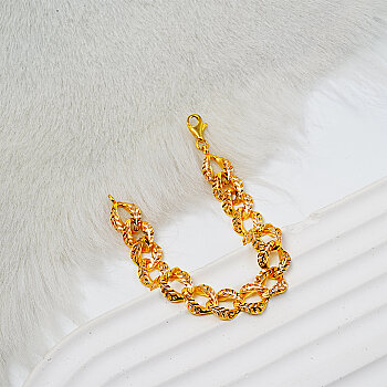 14 Ayar Başak Desenli Altın Gurmet Bileklik - 3