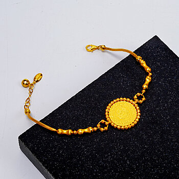 14 Ayar Dorikalı Örgülü Çeyrek Altınlı Bileklik - 2