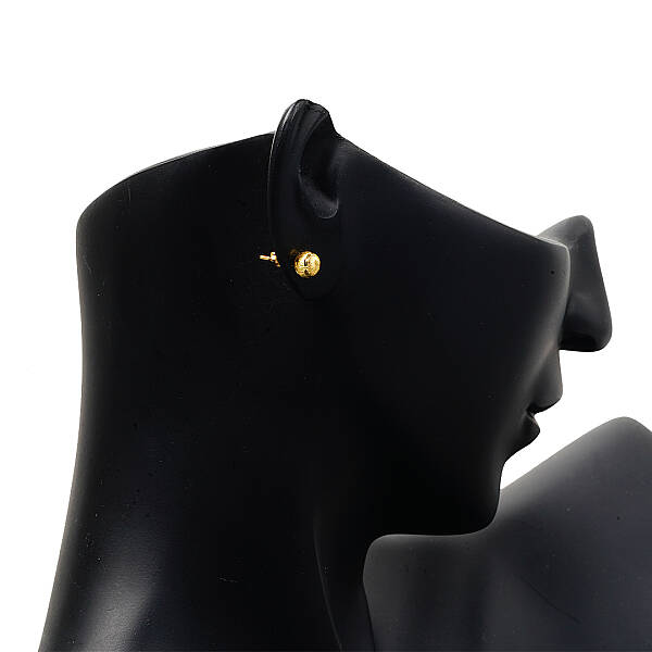 6mm Kumlu 14 Ayar Altın Top Küpe - RÜYA KUYUMCULUK (1)