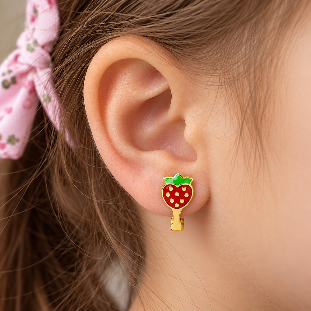 Çilek Altın Çocuk Küpesi - 2