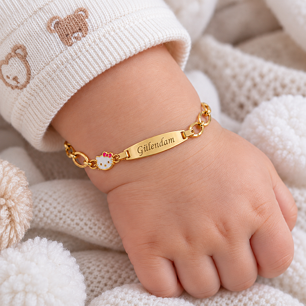 Hello Kitty Altın Çocuk Künyesi - Rüya Kuyumculuk (1)
