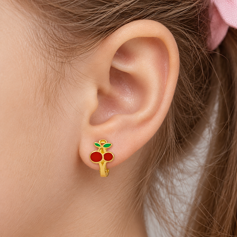 Kiraz Altın Çocuk Küpesi - 2